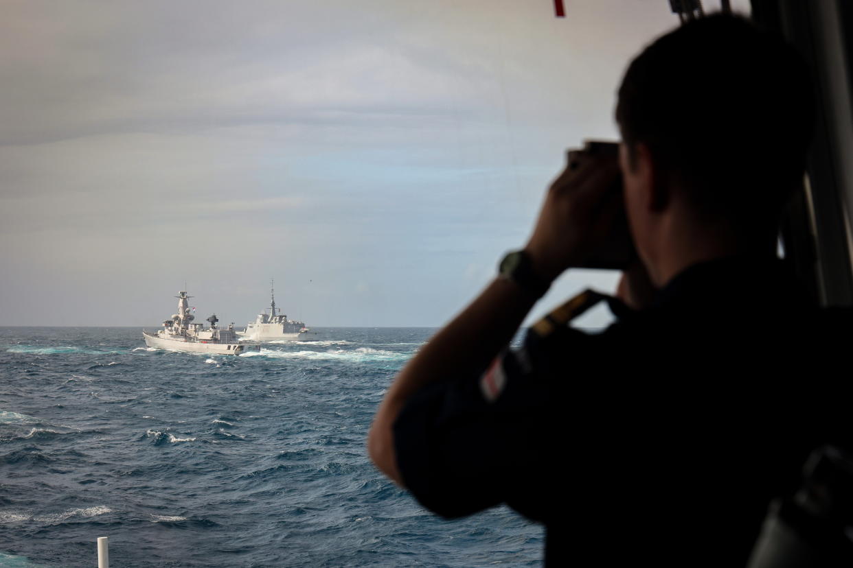 As seen from on board HMS Defender. (SWNS)