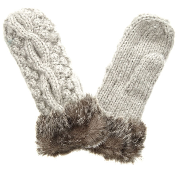 Snow style: We'll be keeping our fingers warm with these cute faux fur mittens