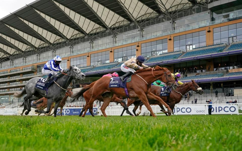 Doyle pictured winning the British Champions Sprint Stakes at Ascot on board Glen Shiel on what was a successful day for the duo - PA