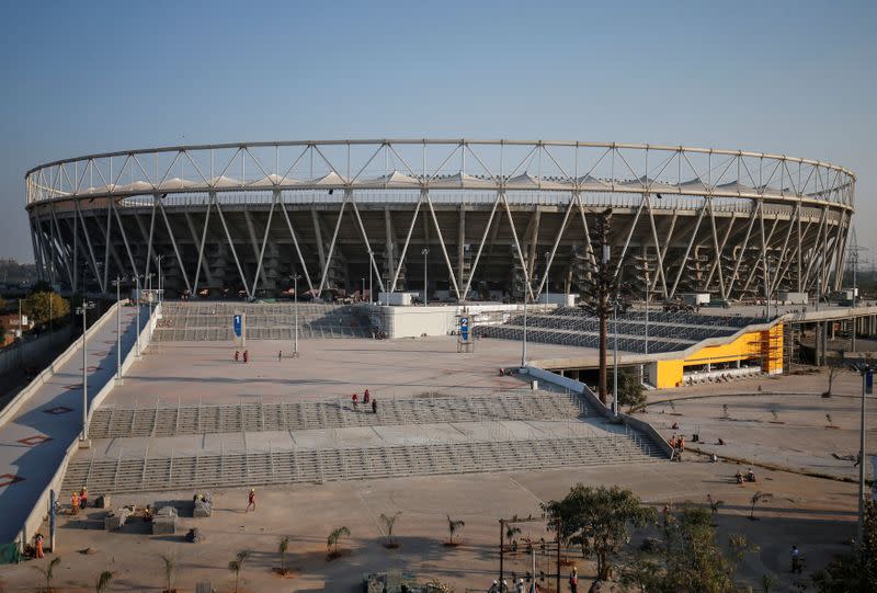 A general view of Sardar Patel Gujarat Stadium, where U.S. President Donald Trump is expected to visit during his upcoming trip to India, in Ahmedabad