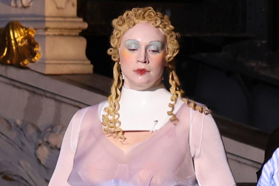 <p>Pierre Suu/Getty</p> Gwendoline Christie walks the runway during the Maison Margiela Haute Couture Spring/Summer 2024 show as part of Paris Fashion Week on January 25, 2024