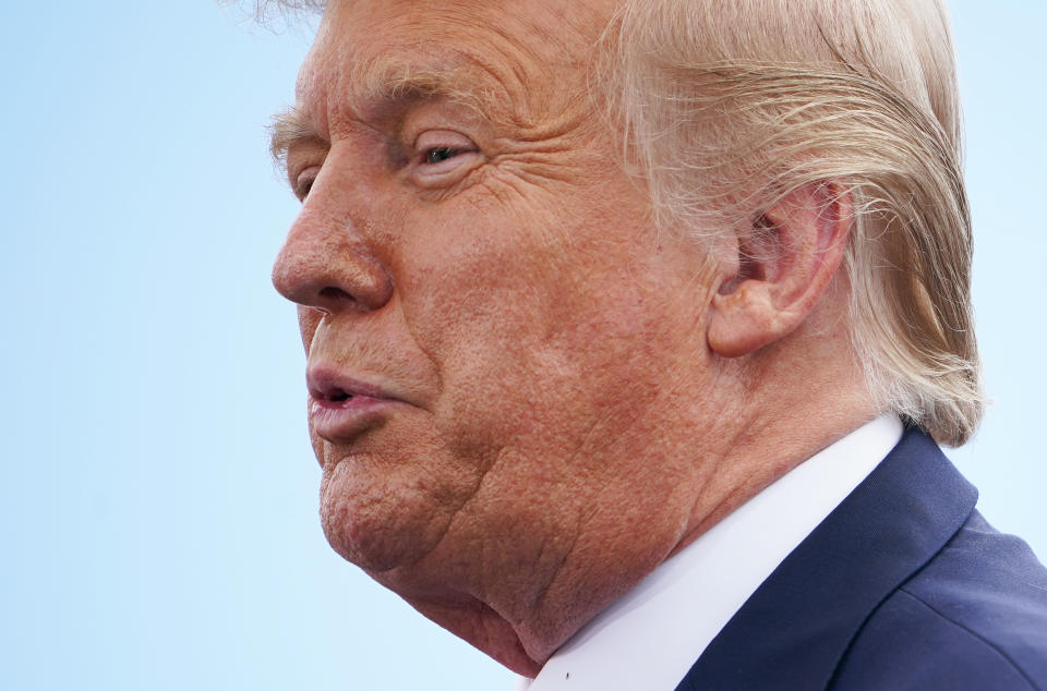 US President Donald Trump speaks on the environment at the Jupiter Inlet Lighthouse and Museum in Jupiter, Florida on September 8, 2020. (Photo by MANDEL NGAN / AFP) (Photo by MANDEL NGAN/AFP via Getty Images)