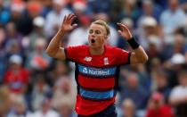 Cricket - England vs South Africa - Third International T20 - The SSE SWALEC, Cardiff, Britain - June 25, 2017 England's Tom Curran reacts Action Images via Reuters/Andrew Boyers