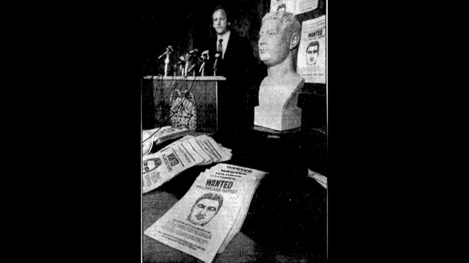 A bust of the Pillowcase Rapist, a man suspected of raping more than 40 South Florida women over five years, was unveiled at police headquarters March 10, 1986. It was designed for free by Cuban-born sculptor Tony Lopez.