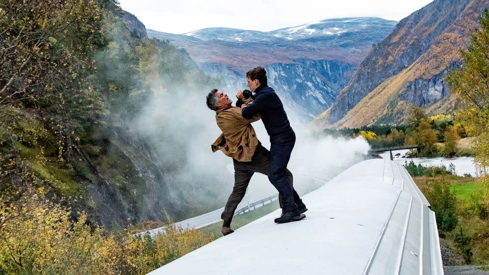 Esai Morales and Tom Cruise in "Mission: Impossible Dead Reckoning Part One." - Christian Black/Paramount Pictures