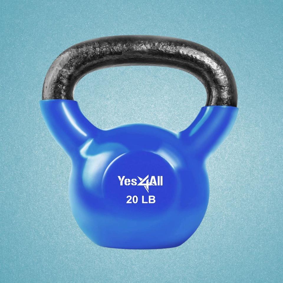 Amazon rating: 4.8 out of 5Made with solid cast iron and a durable vinyl finish, these kettlebells will last a long, long time, making them a great investment. They have a flat bottom for stability and can be used for all kinds of strength-building exercises. They're available in five pound increments from 5-50 pounds.Promising review: 