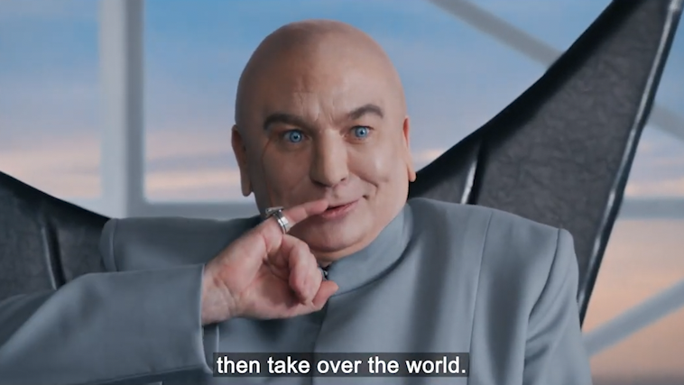 Mike Myers has resurrected Dr Evil, the nemesis of Austin Powers, for a car advert that will play during the 2022 Super Bowl. Other characters from the Austin Powers also appear including Seth Green, Mindy Sterling and Rob Lowe.