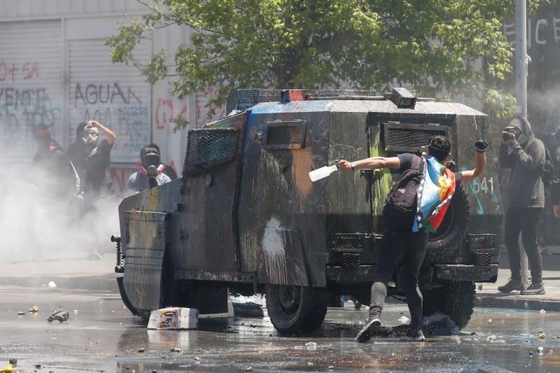 Protest against Chile's government, in Valparaiso