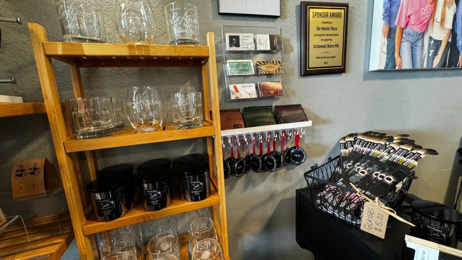 The Market Place in Marble Falls is hoping to capitalize on the eclipse by making a whole series of eclipse-branded merchandise. | Todd Bynum/KXAN News