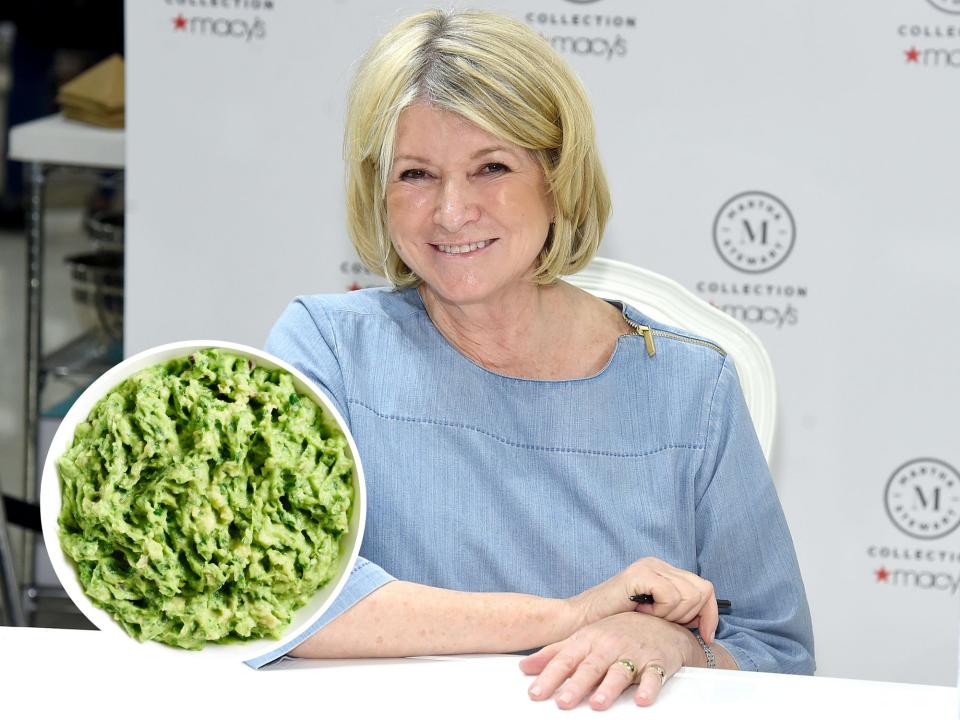 martha stewart and guacamole in white circle