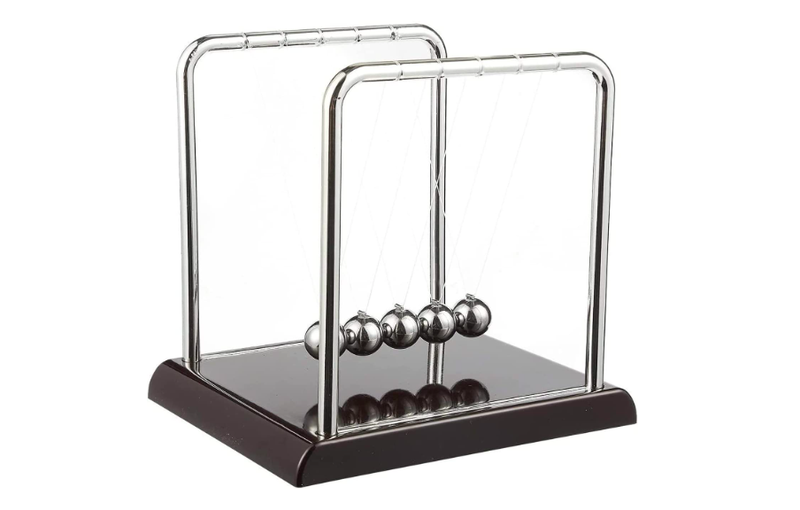 A Newton's cradle.