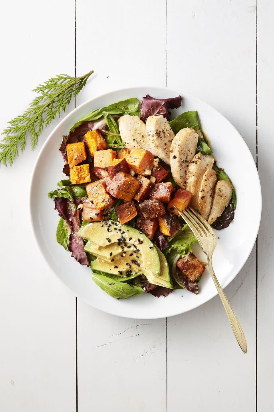 Roasted Sweet Potato and Chicken Salad