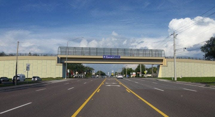 The Florida Department of Transportation started construction last month on Legacy Trail overpasses of Bee Ridge Road, shown here, and Clark Road. The two projects are expected to be complete in the winter of 2024-25.