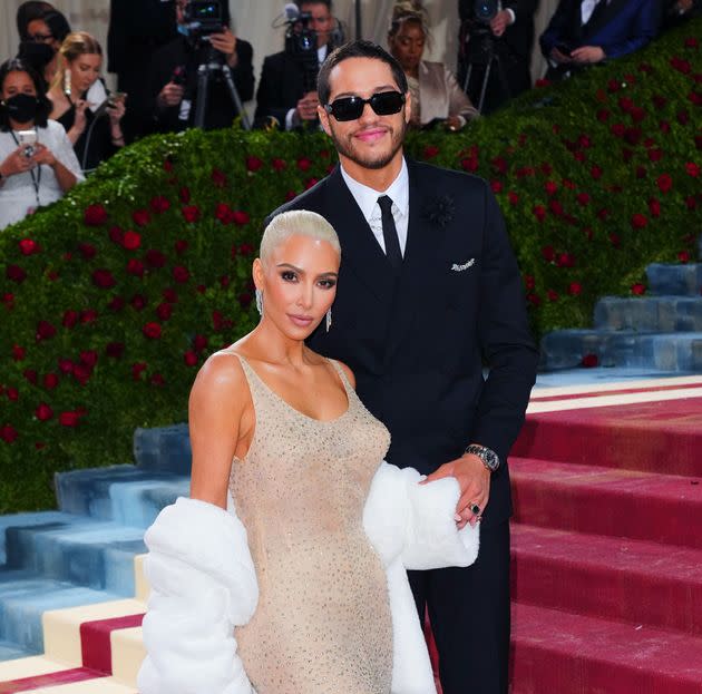 Kim Kardashian said she waited about six months into her relationship with Pete Davidson to introduce him to her kids. (Photo: Gotham via Getty Images)