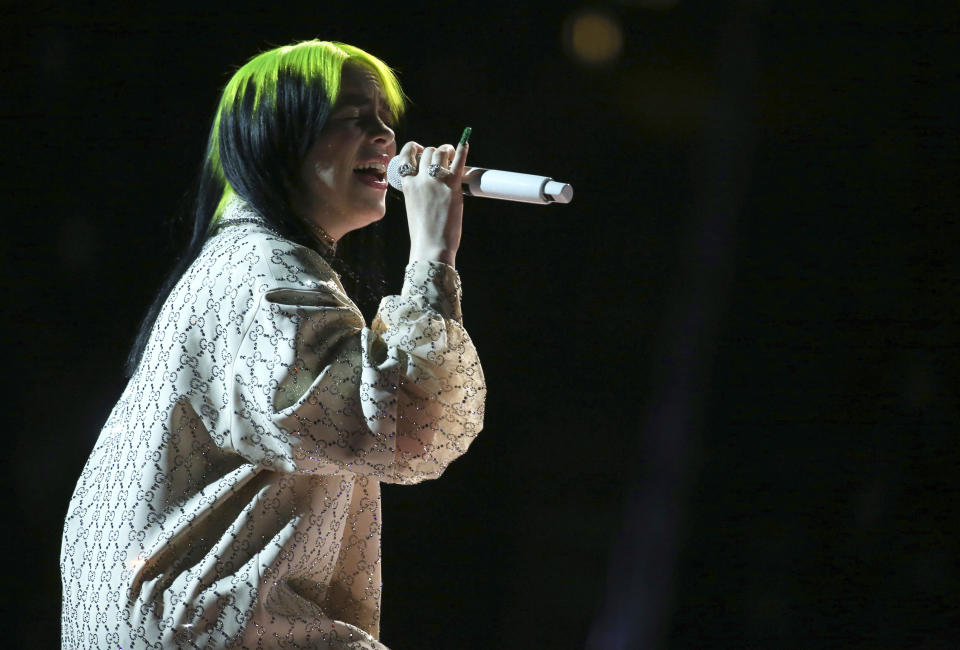 Billie Eilish said there was 'posturing' within rap music. (Matt Sayles/Invision/AP)