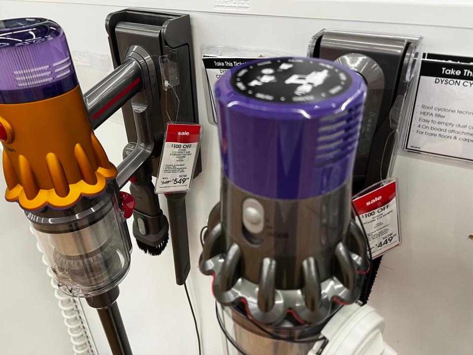 Dyson vacuums on sale at a Bed Bath & Beyond store