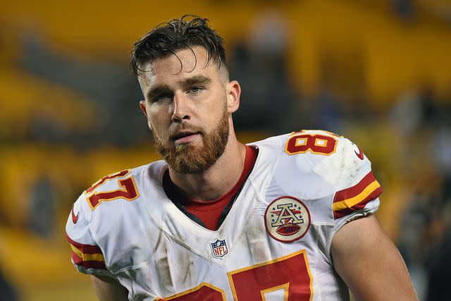 <p>George Gojkovich/Getty</p> Travis Kelce photographed in Pittsburgh on Oct. 2, 2016