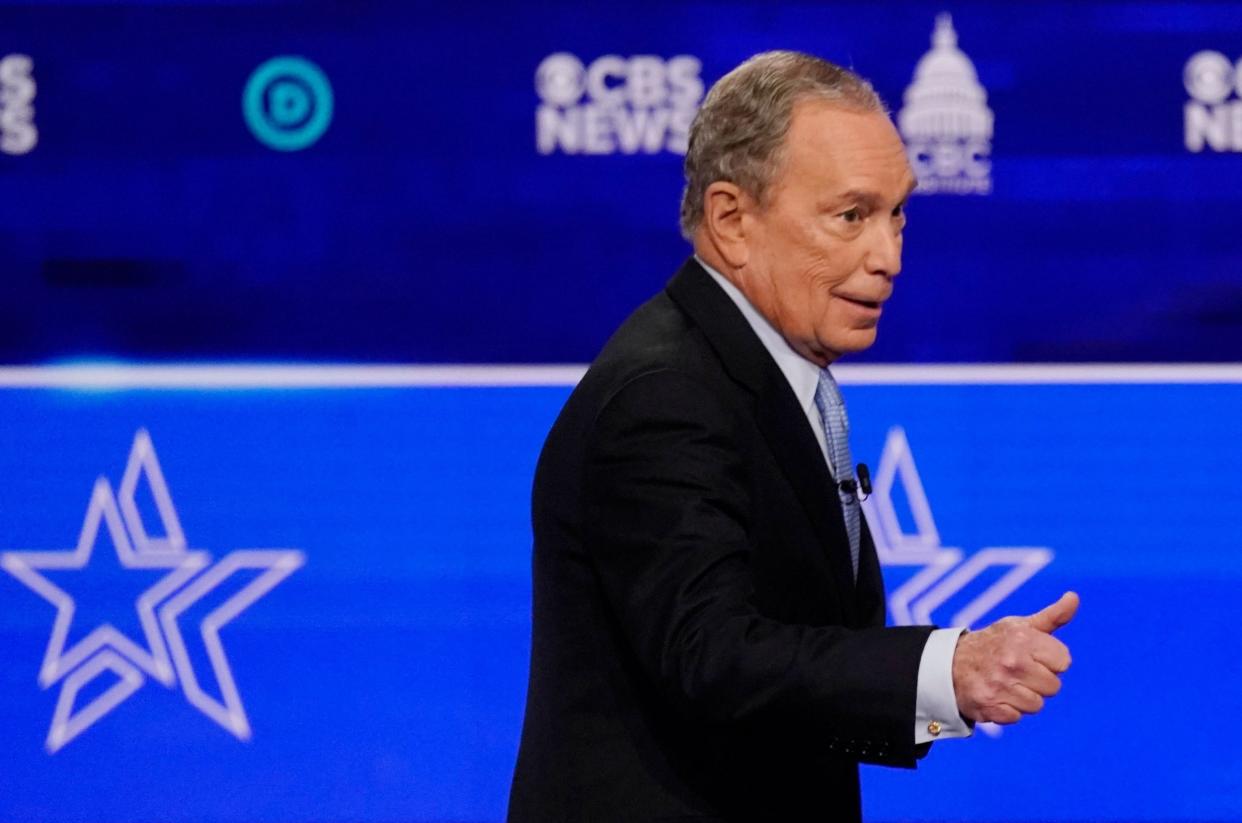 Former New York mayor Mike Bloomberg at the Democratic debate in Charleston, South Carolina: REUTERS