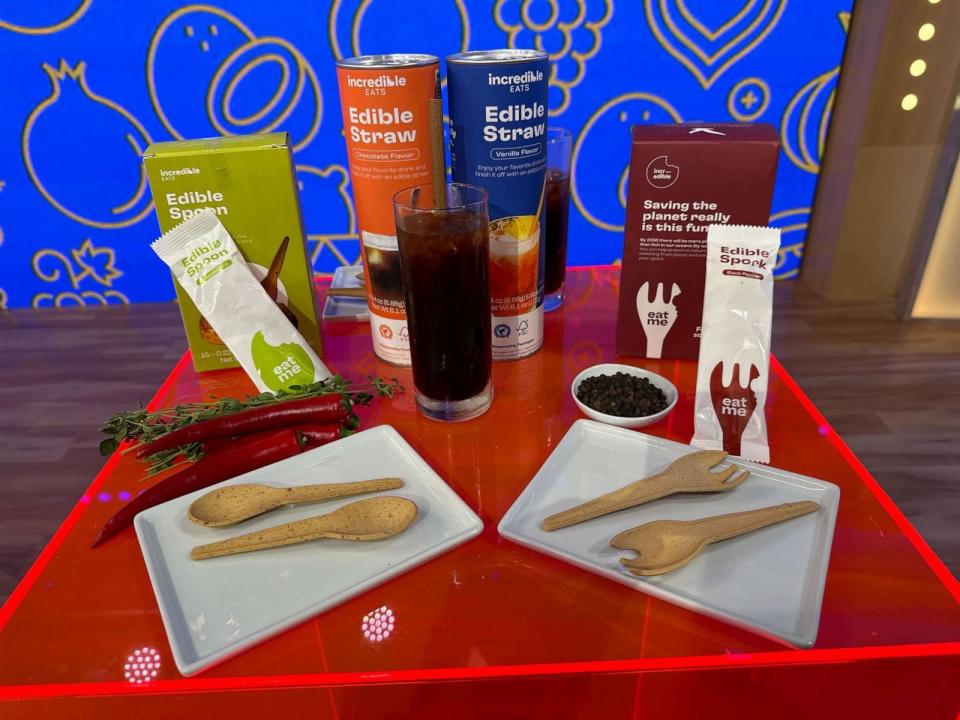 PHOTO: Edible straws and utensils from Incredible Eats. (ABC News)