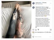 Kat Von D shared this photo of her latest leg tattoo on June 7, 2022.