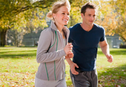 You... Love to work out He... Hasn't broken a sweat since high school