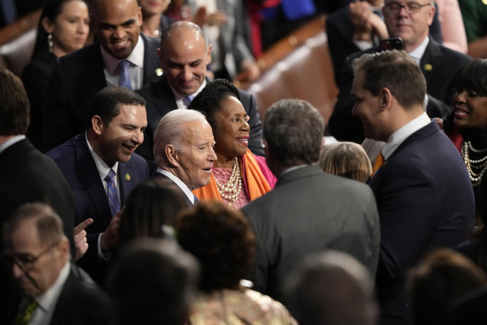 President Joe Biden arrives to deliver the State of the Union address to a joint session of Congress at the Capitol, Tuesday, Feb. 7, 2023, in Washington.(AP Photo/Susan Walsh)