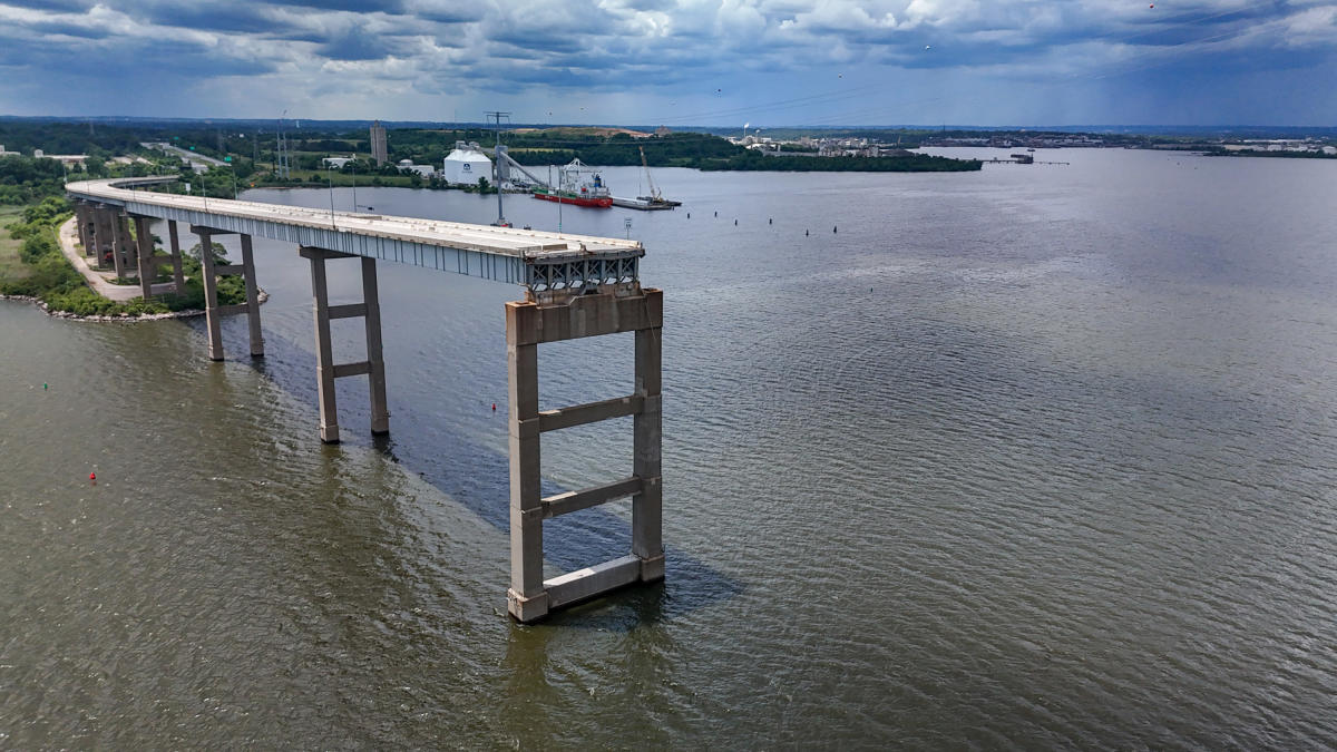 The remaining Key Bridge structures are being blown up and demolished to make way for a new span