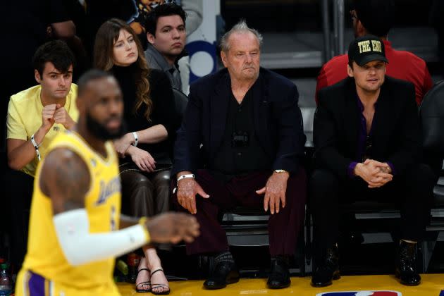 Celebrities At The Los Angeles Lakers Game - Credit: Kevork Djansezian/Getty Images)