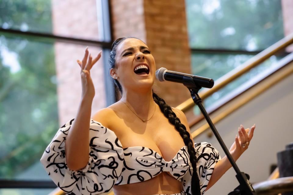 Singer Marianna Figueredo Livingston performs at the 2022 Latin Soul Awards at Germantown Performing Arts Center on Sept. 10, 2022.