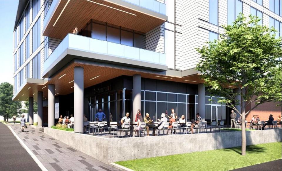 Roughly 3,000 square feet of restaurant space with an outdoor patio is part of the proposed condo building at 157 E. Rosemary St. in Chapel Hill.