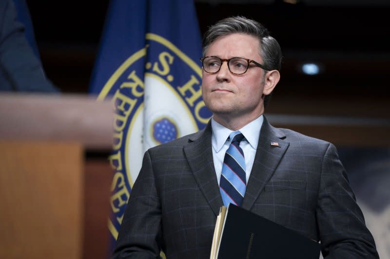 House Democrats have criticized Speaker Mike Johnson, R-La., for his sponsorship of a controversial guest pastor to give the House's daily opening prayer last month. Photo by Bonnie Cash/UPI
