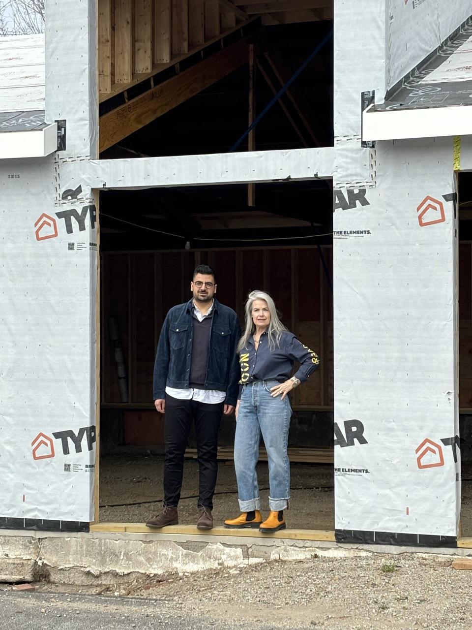 Clayton and Paula Daher, the mother-and-son team behind a Boston-based interior design firm, are expanding their business into Maine, with a new studio and retail shop at 135 Port Road in Kennebunk. They are seen here at the site on April 19, 2024.