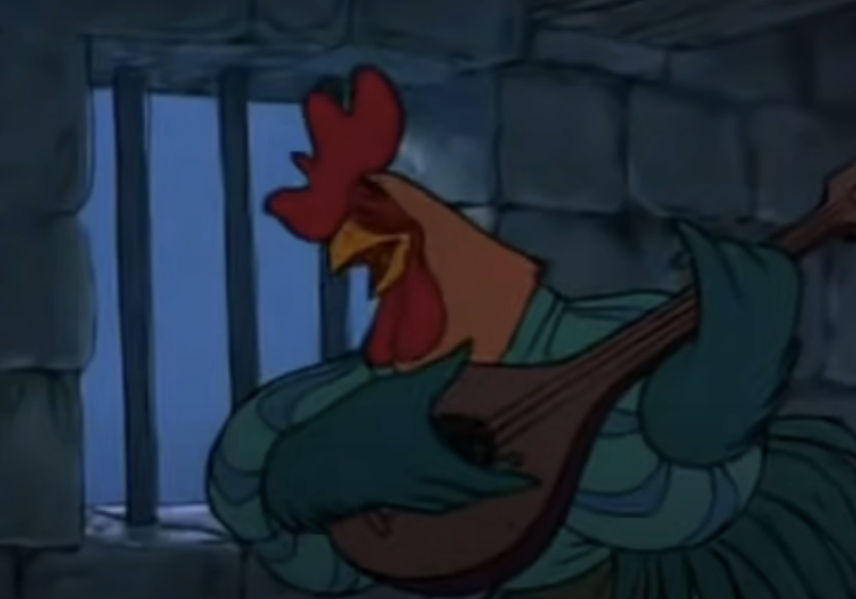 a rooster singing