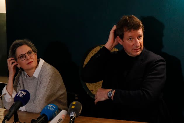 Yannick Jadot et Sandrine Rousseau, ici lors d'une conférence de presse commune à Lille le 1er février, ont échangé par médias interposés au sujet des discussions avec Christiane Taubira.  (Photo: via Associated Press)