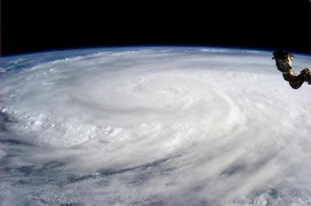 Typhoon Haiyan is pictured from the International Space Station on November 9, 2013, taken by astronaut Karen Nyberg courtesy of NASA. REUTERS/NASA/Handout via Reuters