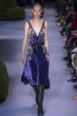 <p>Amethyst velvet dress with beading and floral embroidery from Altuzarra (Photo: Getty Images) </p>