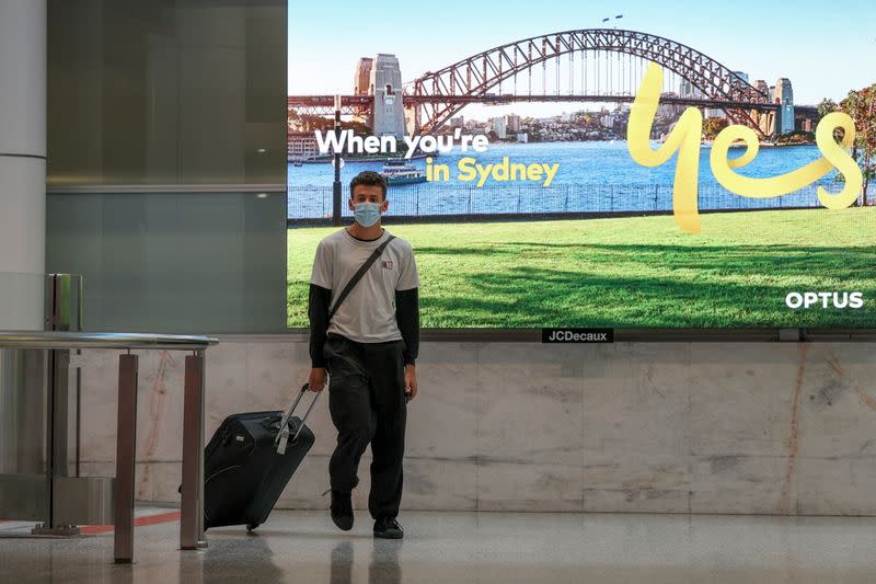 Arrivals at the international terminal at Sydney Airport as countries react to the new coronavirus Omicron variant