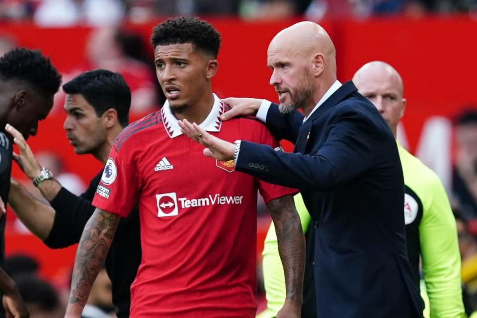 The relationship between Jadon Sancho and Erik ten Hag broke down  (PA Archive)