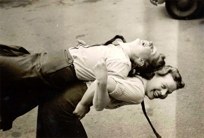 <p class="MsoNormal"><span>Margaret Brownlee lifting Millie Davis while performing RCAf Women's Divison fitness exercises in England in 1943. Photo courtesy of <a href="http://www.thememoryproject.com/stories/31:margaret-brownlee/" rel="nofollow noopener" target="_blank" data-ylk="slk:Historica-Dominion Institute;elm:context_link;itc:0;sec:content-canvas" class="link "><a href="http://www.thememoryproject.com/stories/31:margaret-brownlee/" rel="nofollow noopener" target="_blank" data-ylk="slk:Historica-Dominion Institute;elm:context_link;itc:0;sec:content-canvas" class="link ">Historica-Dominion Institute</a></a>. </span></p><p class="MsoNormal"> </p> 