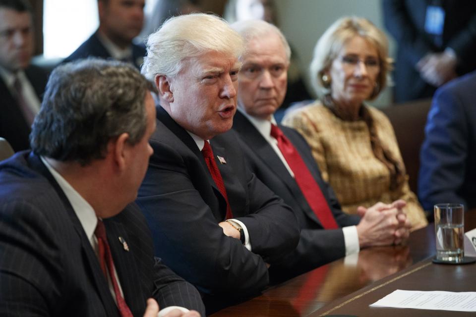 President Donald Trump speaks during an opioid and drug abuse listening session. (Photo: Evan Vucci/AP Photo)