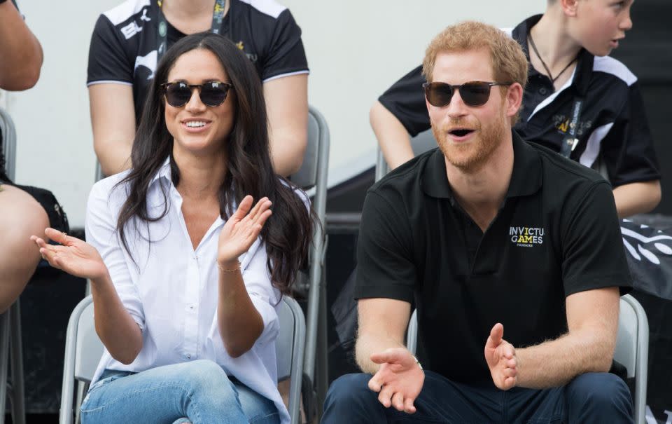 The $420 Mother jeans Meghan Markle wore when she made her first appearance with Prince Harry at the Invictus Games sold out straight away, as did her $230 Misha Nonoo blouse and her $640 Sarah Flint shoes. Photo: Getty Images