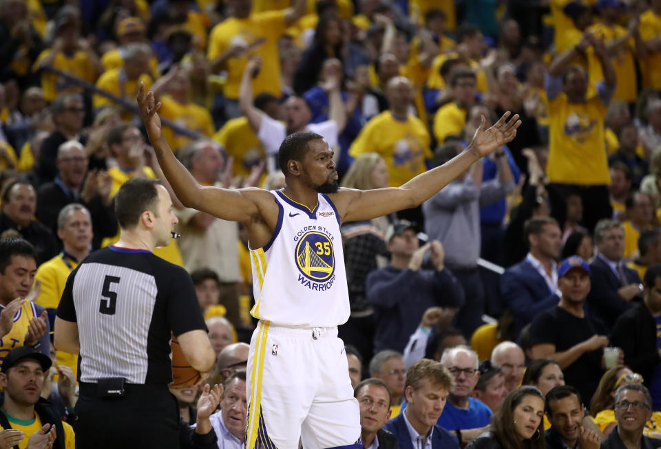 Kevin Durant to announce free agency news on The Boardroom. (Photo by Ezra Shaw/Getty Images)