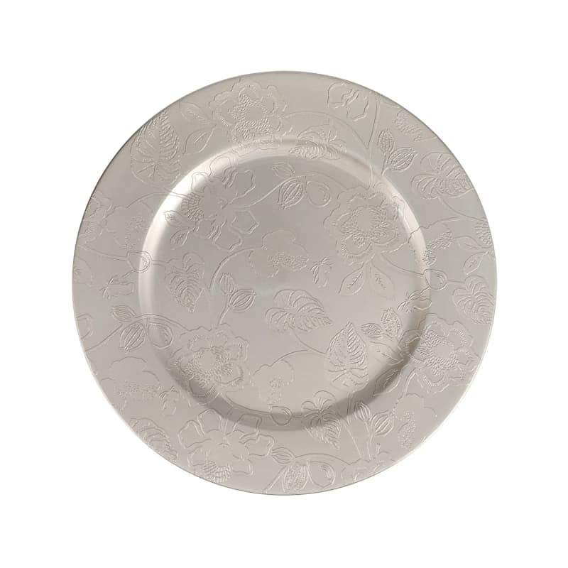 Champagne Charger Plates with Ivy Pattern