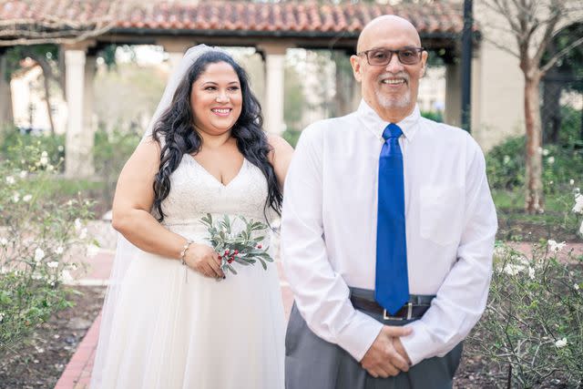 <p>Nuva Photography</p> Ruthie Fonseca and her dad, Julio Fonseca stage wedding photos.