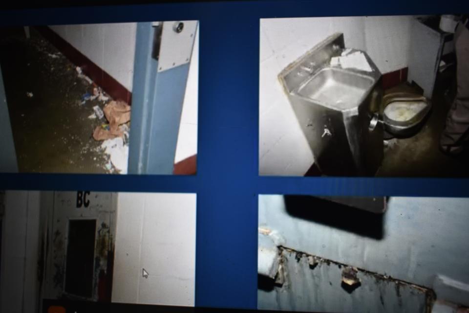 A screen shot of images taken inside the Monroe County Jail