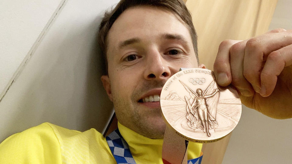 Australian Boomers guard Nathan Sobey's bronze medal from the Tokyo Olympics has been stolen from his Brisbane home. Picture: Twitter