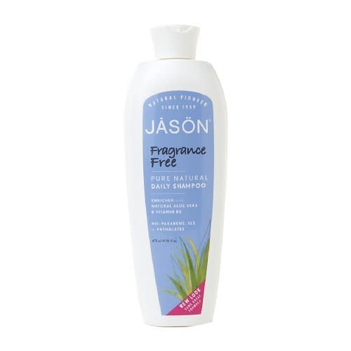 $10, <a href="http://www.drugstore.com/jason-natural-cosmetics-fragrance-free-daily-shampoo-for-all-hair-types/qxp157943" target="_blank">drugstore.com</a>