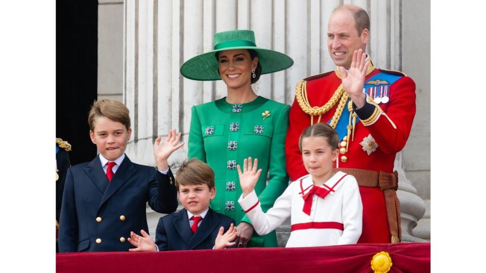 Prince William and Kate with their children at Trooping the Colour