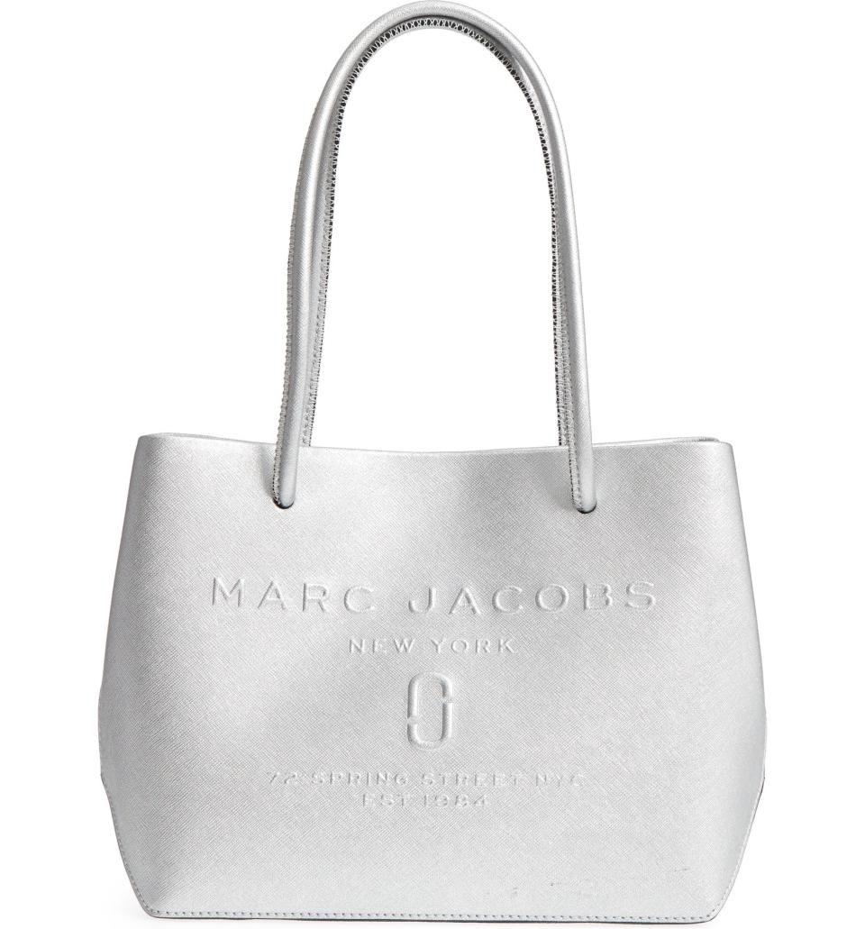 Marc Jacobs Mini Metallic Leather Logo Shopper Tote, $275 $184; at Nordstrom