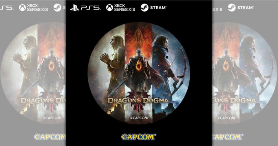 CAPCOM展區由《Dragon's Dogma 2》領銜，試玩贈品為Dragon's Dogma 2徽章。（傑仕登提供）